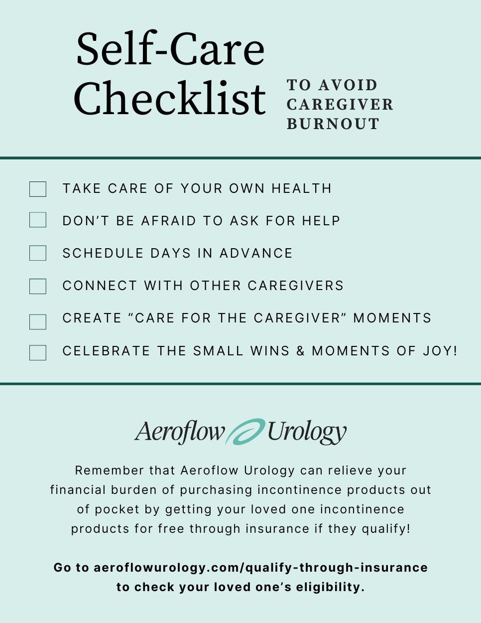 Checklist For Avoiding Caregiver Burnout Aeroflow Urology