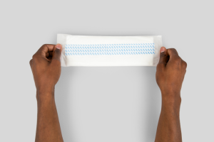 booster pad held by hands