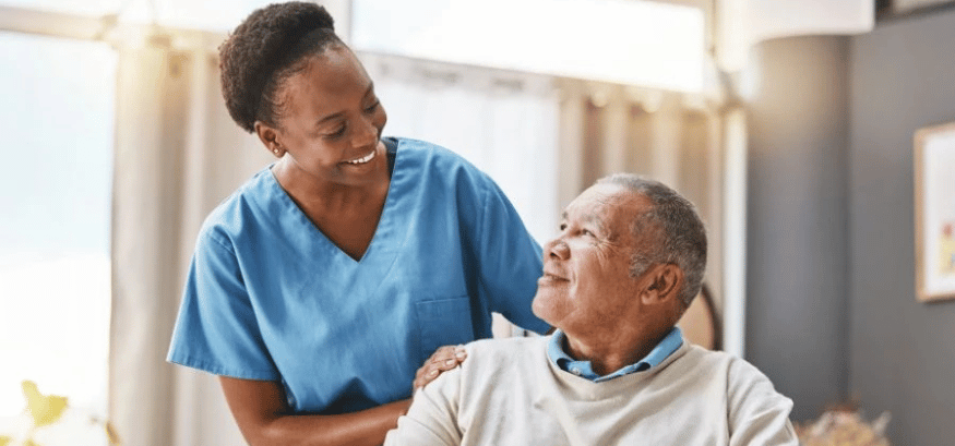 caregiver with patient