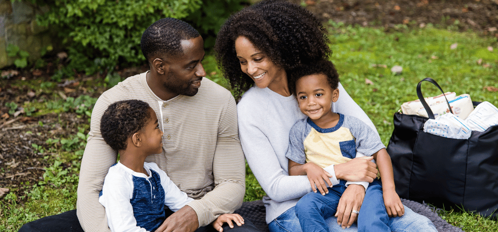 african american family of four