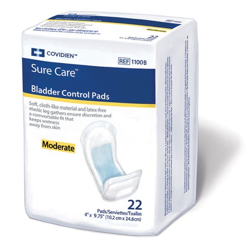 Covidien Sure Care Bladder Control Pads - Moderate Absorbency