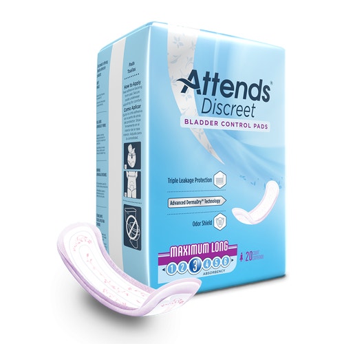 Attends Discreet Bladder Control Pads - Heavy Long