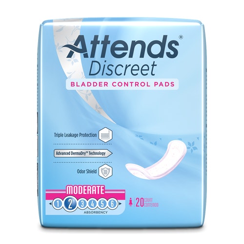 Attends Discreet Bladder Control Pads - Moderate 20pk