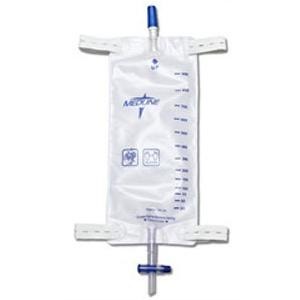 Medline® Industries Leg Bags with Comfort Strap, Fabric Back and exclusive Slide-Tap Drainage Port 1100mL, Large, Sterile Fluid Pathway