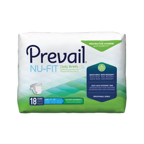 Prevail Nu-Fit Adult Briefs - Maximum Absorbency