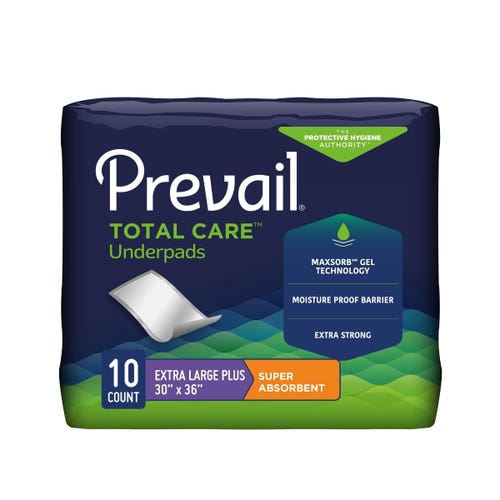 Prevail Total Care Underpads - Super Absorbency - Extra Large Plus