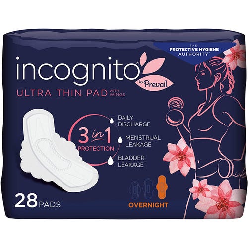 Prevail Incognito 3-in-1 Ultra Thin Pads - Multiple Absorbencies