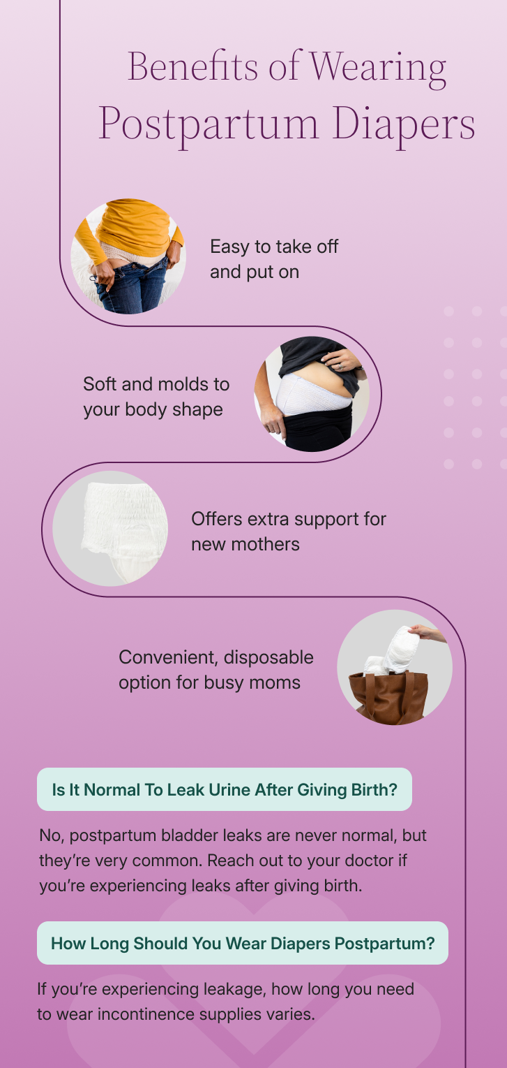 Benefits of Wearing Postpartum Diapers Graphic
