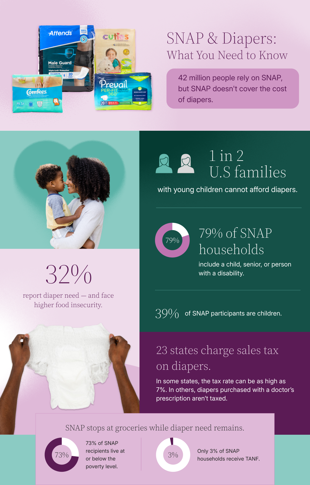 snap and diapers infographic