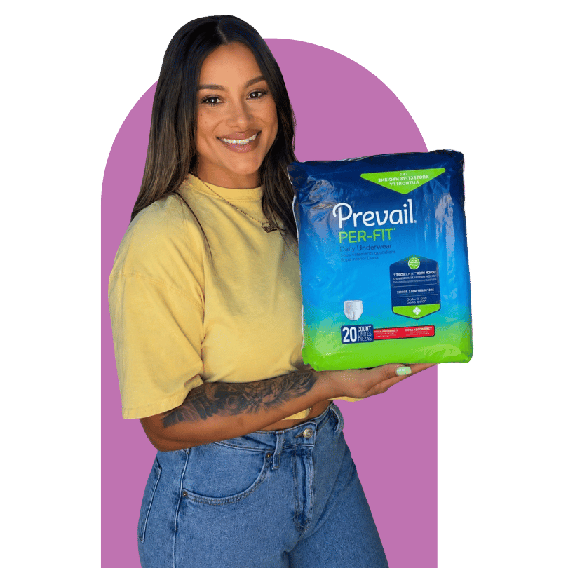 Areli Galaviz holding prevail product package