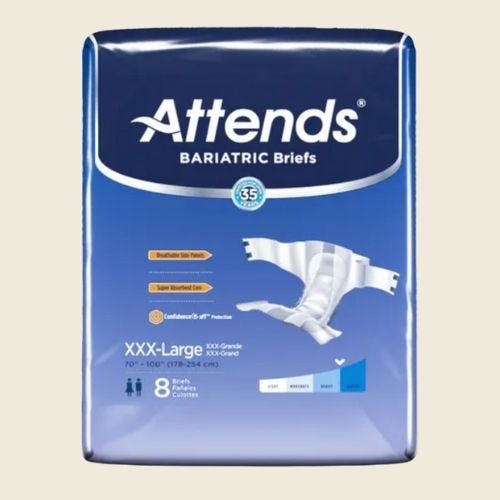 Attends Incontinence Briefs, Heavy to Severe Absorbency - Unisex Adult  Diapers, Disposable - Simply Medical