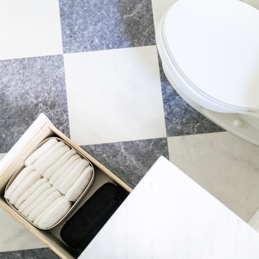 diapers in bathroom