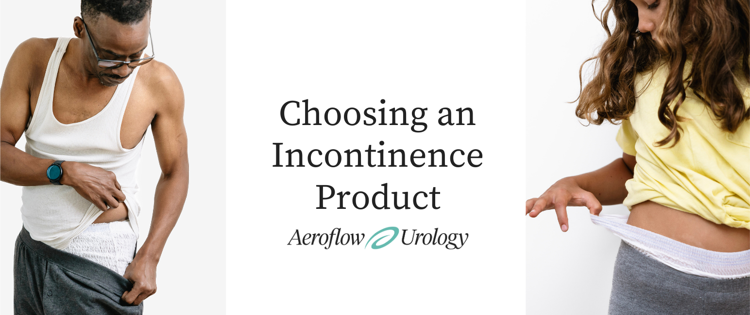 people trying on incontinence products