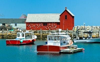 Boats off the coast of Massachusettes