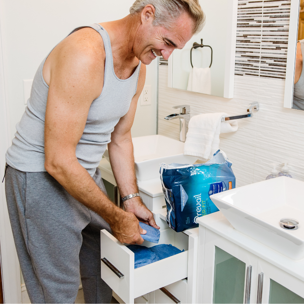 man holding diaper