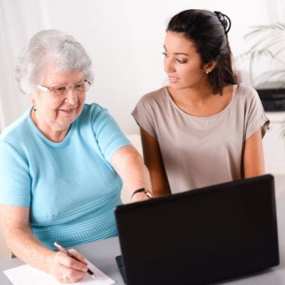 Elderly woman with Medicare
