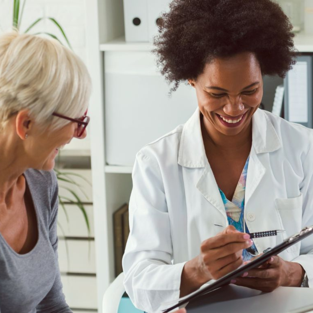 patient getting prescription for incontinence supplies