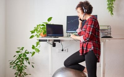 Standing at a desk for bladder health while working remotely 