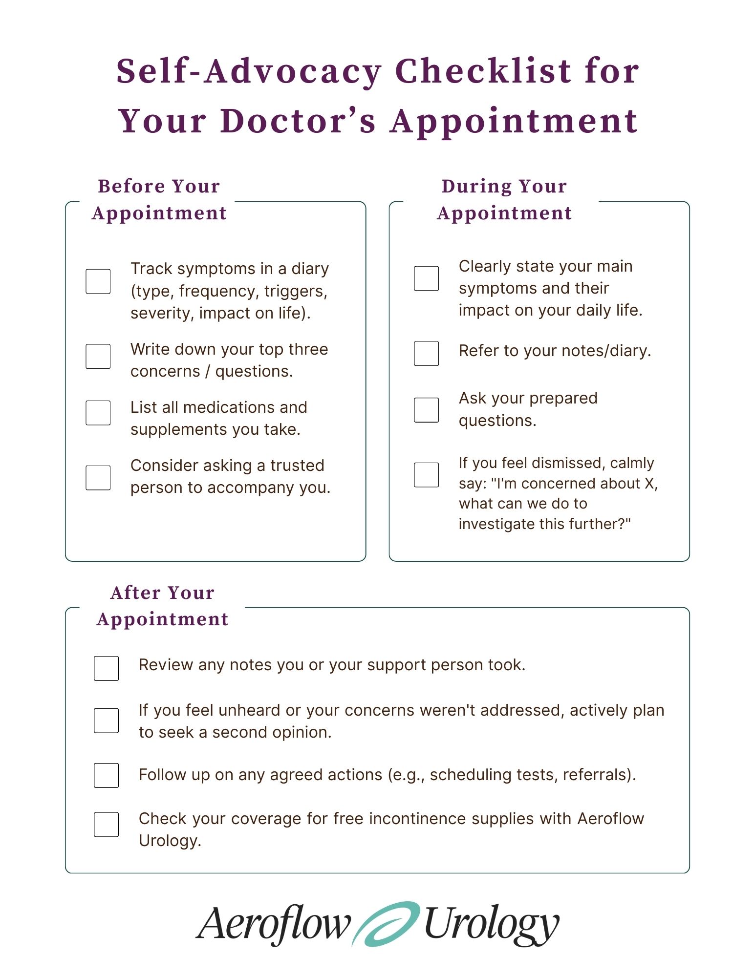 self advocacy checklist