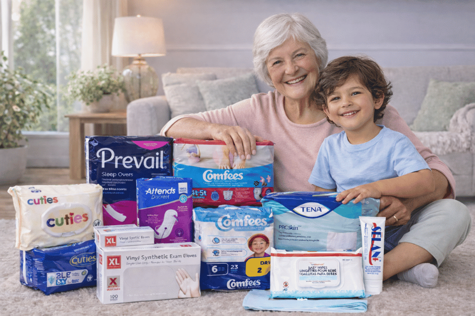 senior woman and child with aeroflow products