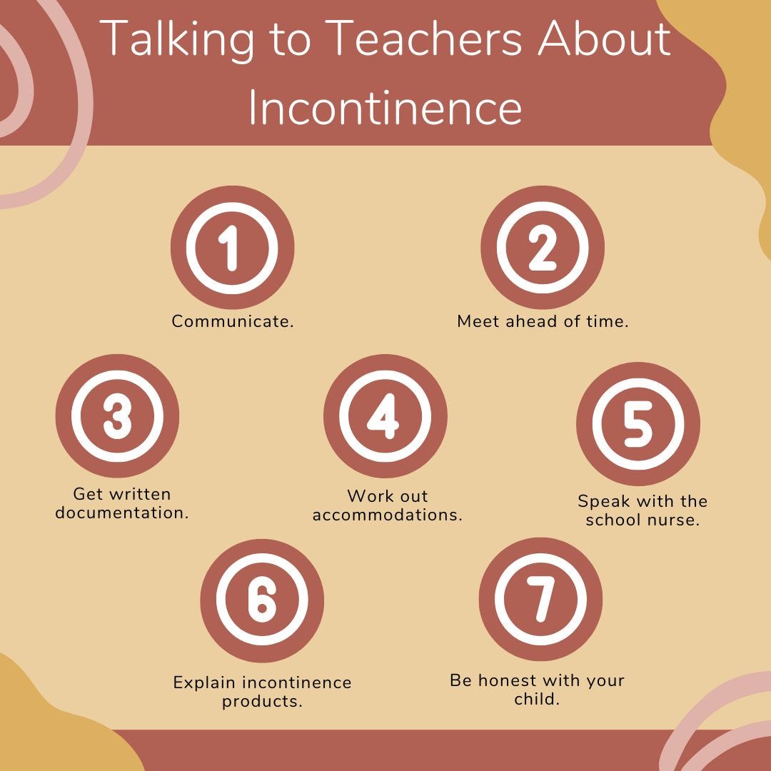 How to speak to teachers about your child's incontinence