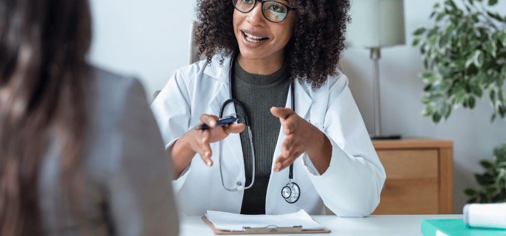 female doctor explaining medical condition