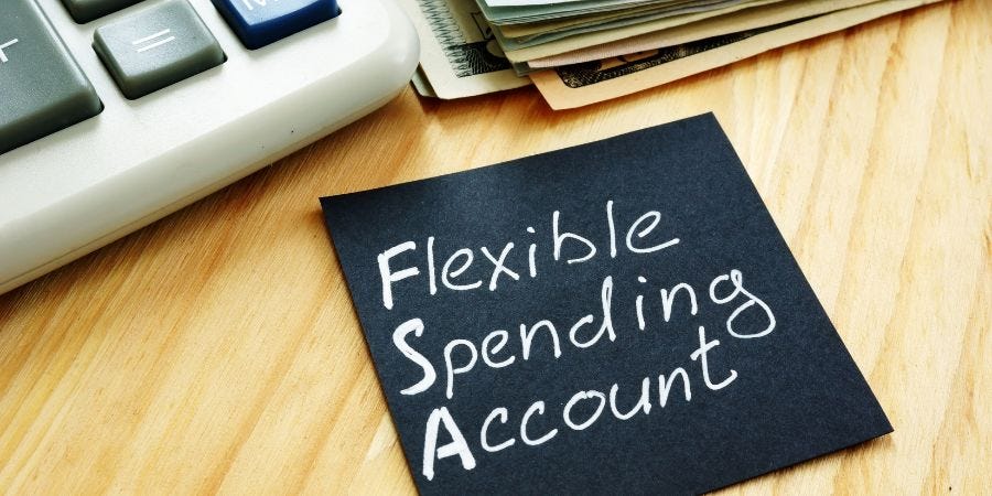Sticky note that says "Flexible Spending Account"