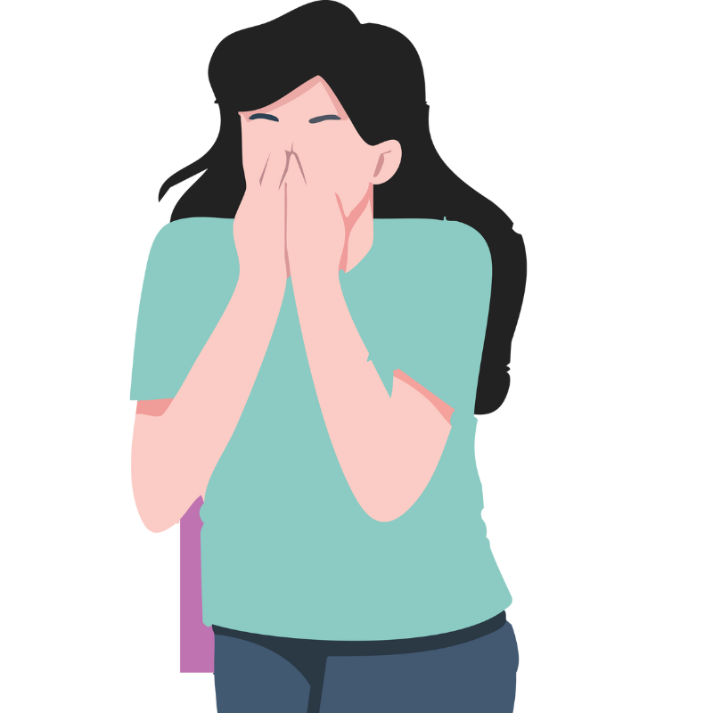 woman sneezing